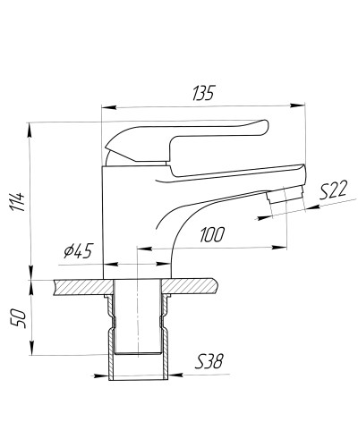 Змішувач для умивальника Globus Lux LEON SL-101