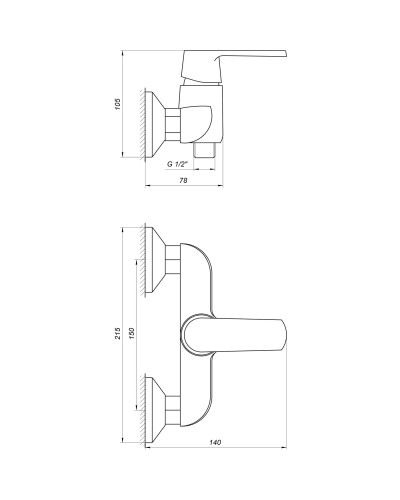 Змішувач для душу Globus Lux Laguna GLA-0105-7-WHITE