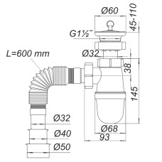 Сифон для умивальника″Тюльпан″ Т0215 SOLOPLAST