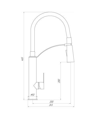 Змішувач для кухні TOPAZ BARTS TB 8817-H18