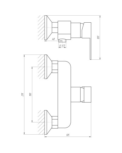 Змішувач для душу Globus Lux Milano GLM-0105N