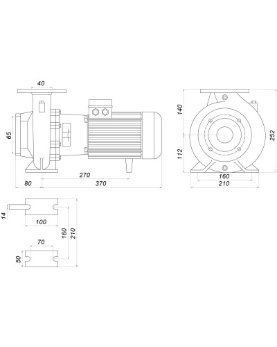 Насос моноблочний IR 40-125A 3,0 кВт SAER (40 м3/год, 27,5 м)