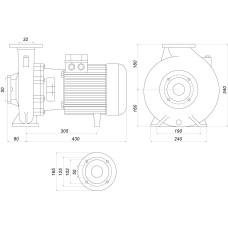 Насос моноблочний IR 32-200NB 5,5 кВт SAER (30 м3/год, 56,6 м)