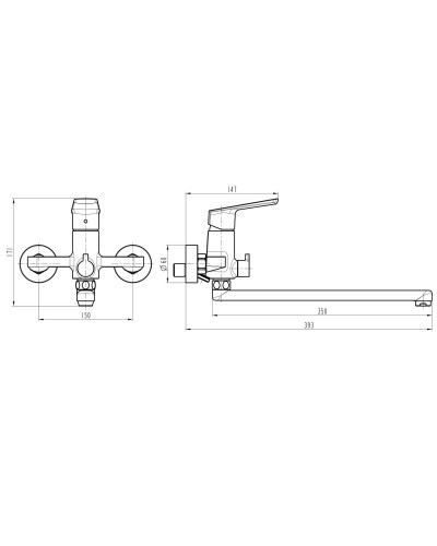 Змішувач для ванни TOPAZ LEXI TL21208-H57-0