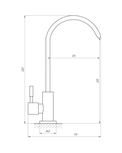 Кран для зворотнього осмосу Globus Lux ALPEN SBT1-55M-GRAY