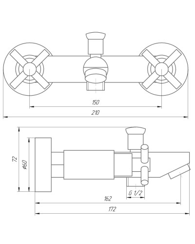 Змішувач для ванни Globus Lux DUKAT SD4-102