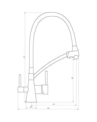 Змішувач для кухні під осмос Globus Lux LAZER GLLR-0700-11-GRAPHITE