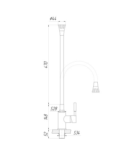 Змішувач для кухні Globus Lux Lazer GLLR-0203SA-B01