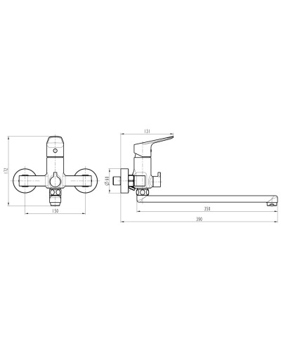 Змішувач для ванни TOPAZ CORSICA TC 16208-H48