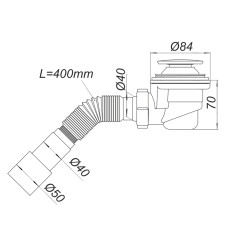 Сифон для душового піддону″Душ″ Д0230 SOLOPLAST