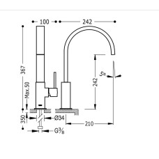 Змішувач для кухні TRES TOP 130498