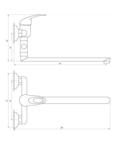 Змішувач для ванни Globus Lux Sena GLS-108