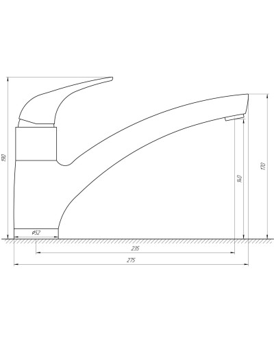 Змішувач для кухні TOPAZ TEEL TL P-8838-H17