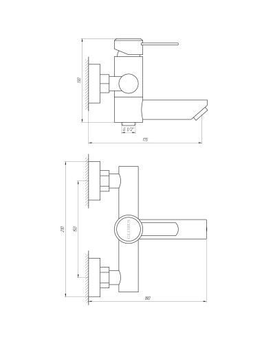 Змішувач для ванни Globus Lux WIEN SBT2-102N