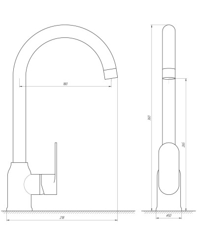 Змішувач для кухні Globus Lux Ontario GLO-0203S-BB