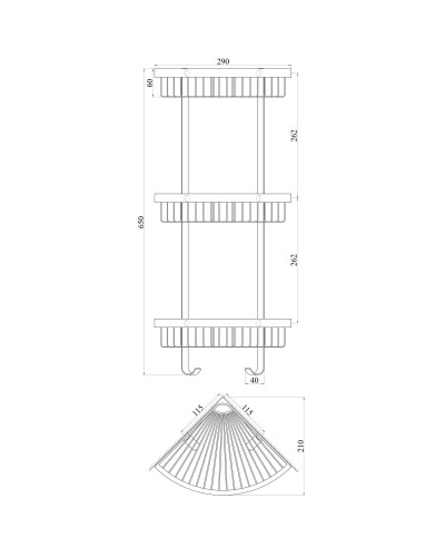 Поличка кутова TOPAZ 4115-3