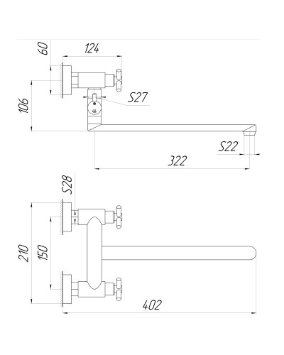 Змішувач для ванни Globus Lux DUKAT SD4-108