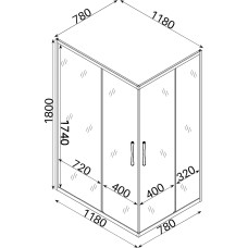 Душова кабіна BRAVO NOTEC N120FS БЕЗ піддона (1уп.)