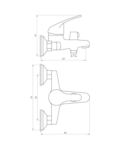 Змішувач для ванни Globus Lux Solly GLSO-0102N