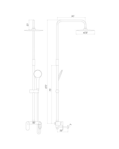 Душова система TOPAZ BARTS TB 07102-H36