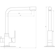 Змішувач для кухні під осмос Globus Lux ALPEN SUS-0110-1