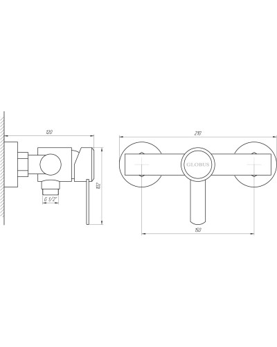 Змішувач для душу Globus Lux WIEN SBT2-105