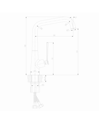 Змішувач для кухні TOPAZ TEEL TT 24401-H59