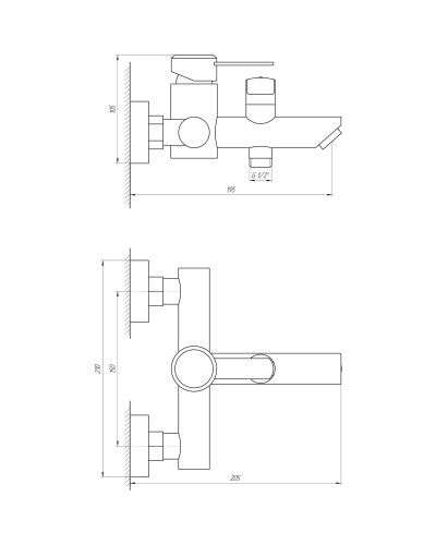 Змішувач для ванни Globus Lux WIEN SBT2-102NE