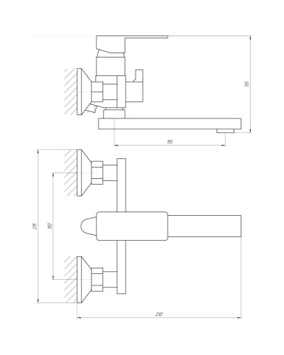 Змішувач для ванни Globus Lux Milano GLM-0102N