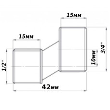 Ексцентрик для змішувача нікельований 3/4″ЗР х 1/2″ЗР штампований А3201А(нк) VA