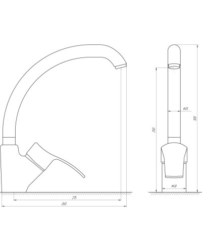 Змішувач для кухні Globus Lux QUEENSLAND GLQU-103S-BIG