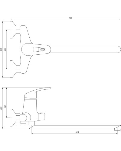 Змішувач для ванни Globus Lux Caprice GLCA-0208