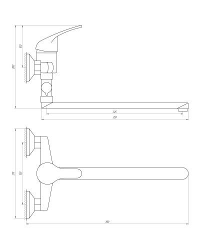 Змішувач для ванни Globus Lux Solly GLSO-0108