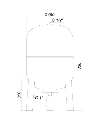 Гідроакумулятор 80л Zilmet ultra-pro 10bar ВЕРТИКАЛЬНИЙ ( 1100008004 )