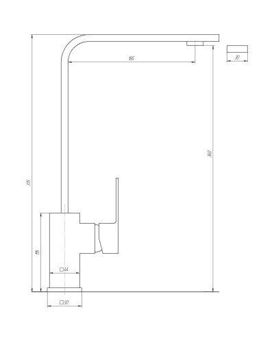 Змішувач для кухні Globus Lux SHK-203S-M