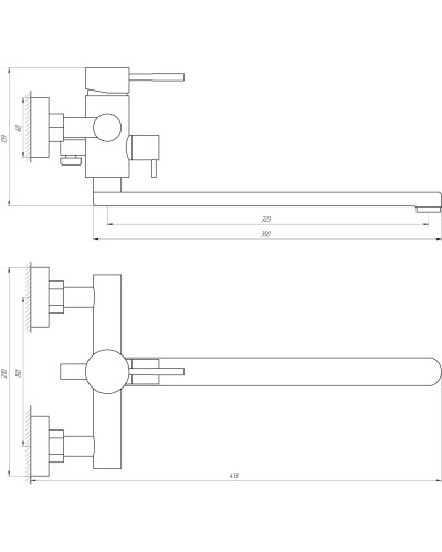 Змішувач для ванни Globus Lux WIEN SBT2-208