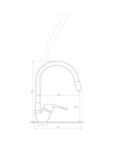 Змішувач для кухні EcoMix ENERGO E-GEZ-203SLR-BLACK