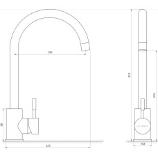 Змішувач для кухні EcoMIX ALPEN AISI-203S