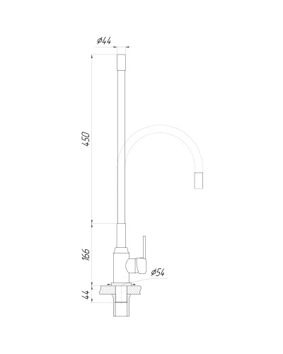 Змішувач для кухні DOMINO ELLIPSE DCC-203L-BLACK