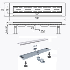 Трап лінійний душовий TILLO TM009-100 100см