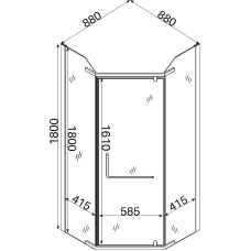 Душова кабіна BRAVO RABA N90GB БЕЗ піддона (1уп.)