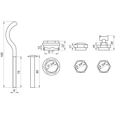 Комплект футорок секційного радіатора CRISTAL NR-2014 3/4″ з 2-кронштейнами (HT 405)