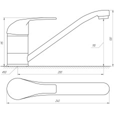 Змішувач для кухні BRAVO Comfort BF-0203 латунь, на гайці