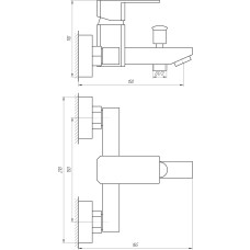 Змішувач для ванни Globus Lux SHK-102-M