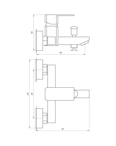 Змішувач для ванни Globus Lux SHK-102-M