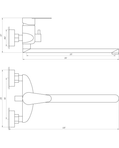 Змішувач для ванни Globus Lux MAIN SM-208