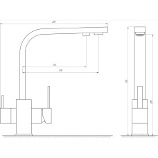 Змішувач для кухні під осмос Globus Lux LAZER GLLR-0111-3-TITANIUM