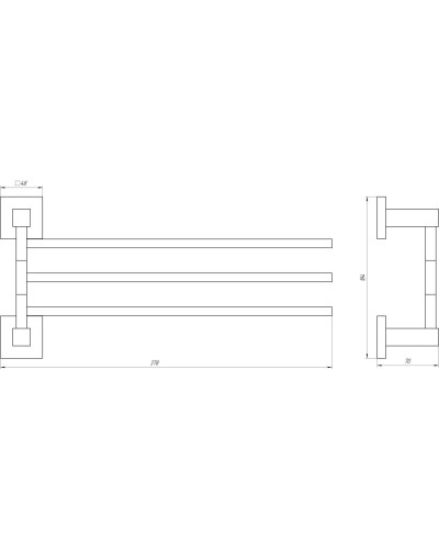 Тримач рушників Globus Lux SQ 9431-3 SUS304