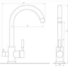 Змішувач для кухні під осмос Globus Lux LAZER GLLR-0333-10- BB