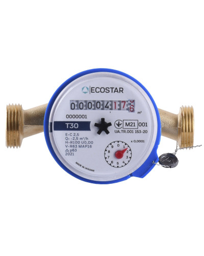 Лічильник холодної води ECOSTAR DN15 1/2″ L110 E-C 2,5